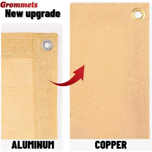 Size 8x10 ft Color Sand SUNNY GUARD Shade Cloth 4/6/8/10/12 FT Sun Shade Screen Fabric Shade Cover Tarp with Grommets for Pergola Backyard Garden,8x10 FT Sand