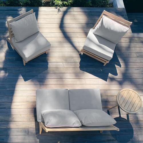 Sundale Outdoor Olefin Deep Seat Cushion, Patio Chair Cushion and Pillow, Water-Resistant Sectional Sofa Pad with Straps Light Gray, 23 x 26 x 6 Inches
