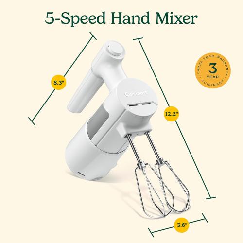 Cuisinart 5 Speed Hand Mixer, HM-150, White‼️light dirt‼️