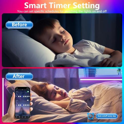PSTAR LED Lights for TV Led Backlight, 16.4ft Music Sync RGB Strip Lights with Remote & App Control, USB Powered for 45-75 Inch TVs, Computer, Bedroom, Gaming Setup, Home Cinema
