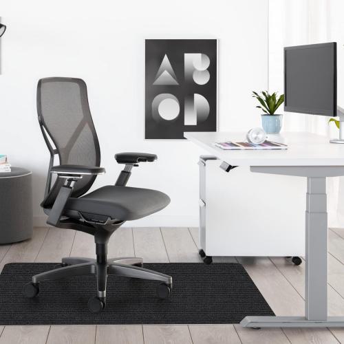 Sycoodeal Office Chair Mat for Hardwood Floor,Office Computer Gaming Chair Mat for Tile Floor,Large Floor Protector Rug,Anti-Slip,Easy to Clean,Pure Black