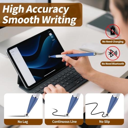 Bopomofo Stylus Pen for Touchscreen,5 PCS 2-in-1 Magnetic Stylus Pen High Sensitivity & Precision Stylus,Extended Pen Body Design,Compatible with Touch Screens(9 Tips   3 Magnetic Sheets)