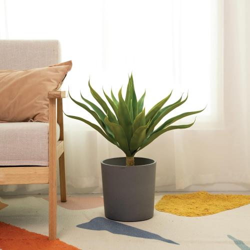 Velener Fake Agave Artificial Plant: Unpotted Fake Agave Plant for Room Decor, UV Resistant Faux Agave Plant for Outdoor/Indoor Decor, 22 inches, 1