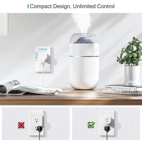 EIGHTREE Smart Plug 2025 Upgrade to 15A, Bluetooth & Wi-Fi Outlet Plug Dual Connection, Voice Control, Remote Control Outlet Timer Indoor, Smart Plugs That Work with Alexa & Google, 2.4GHz Wi-Fi Only