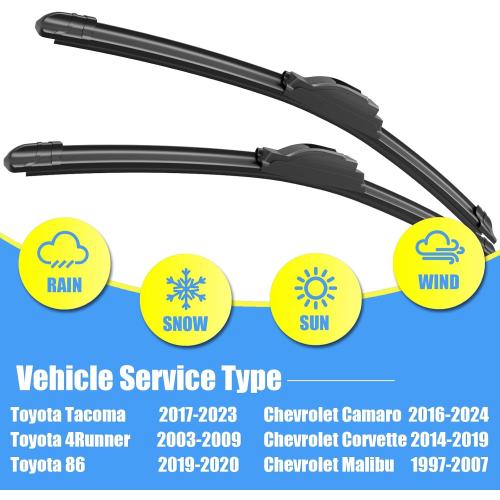 22 20 Silicone Wiper Blades Replacement For Toyota Tacoma 2017-2023