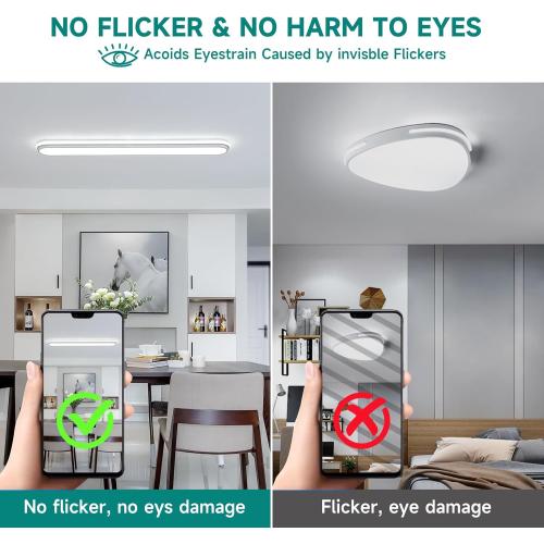 Smart 4Ft Linear LED Ceiling Light, 68W Dimmable Flush Mount Wraparound Fixture with Remote Control, Modern Metal Design, Suitable for Energy-Saving LED Lighting for Home Use