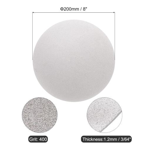 uxcell Diamond Sanding Grinding Disc, 8-Inch (200mm) Grit 400 No Center Hole, Flat Lap Disk Polishing Discs Abrasive Wheel for Gemstone Tile Porcelain Glass Stone Metal