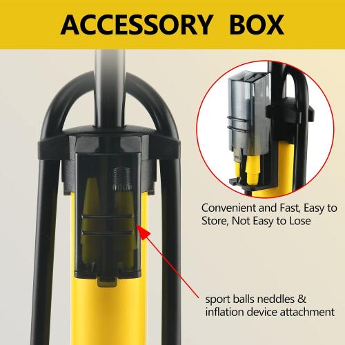 TOOLITIN Floor Bike Pump with Gauge,160 PSI High Pressure,Bicycle Pump Compatible with Presta and Schrader Valve,Bike Tire Pump for Road Bike,MTB,Hybrid,Balls