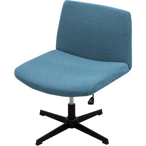 MIFXIN Armless Office Chair Cover Stretch Soft Wide Seat Mid Back Accent Chair Swivel Computer Vanity Chair Slipcover Furniture Protector Without Arms, Only Covers, NO Chair (Blue)