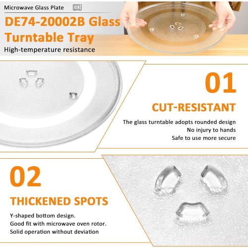 DE74-20002B WB49X10063 14 1/8 Inch Microwave Glass Plate Replacement Compatible with G.E Sam.sung Microwave Replace DE74-20002A DE74-20002D WB49X10096 WB39X10038 by Fetechmate - 1 YEAR