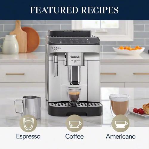 De'Longhi Magnifica Evo Automatic Espresso & Coffee Machine with Manual Milk Frother, Built-in Grinder & Auto-Clean Function - For Latte, Cappuccino, Americano, Iced Coffee, ECAM29043SB ‼️stains and could have missing parts ‼️