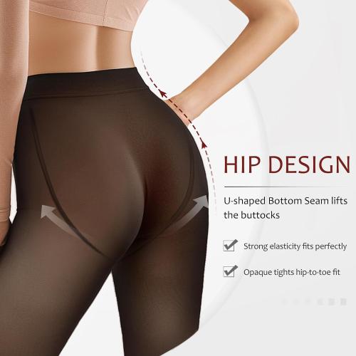 Size  M ...EXQUISLIFE Fleece Lined Tights Sheer Women - Fake Translucent Warm Pantyhose Leggings Sheer Thick Tights, for Winter