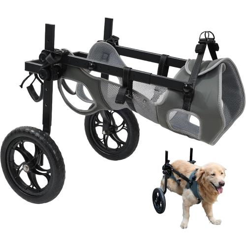 Snugrance Large Dog Wheelchair for Back Legs, Adjustable Rear Leg Wheelchair Support Cart with Breathable Air Mesh Harness for Arthritis Paralysis Post-Surgery Recovery, Check Size Chart Image for Fit