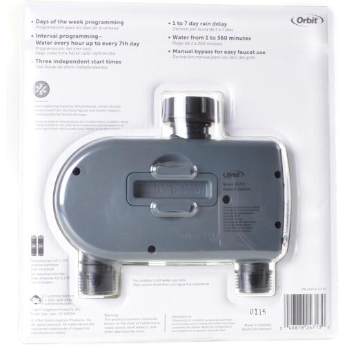 Orbit Digital Hose Sprinkler Irrigation Timer for Vacation Lawn, Plant, and Garden Watering (2 Valve) no test