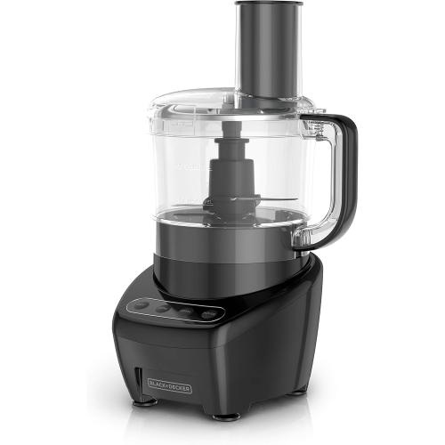 BLACK DECKER 3-in-1 Easy Assembly 8-Cup Food Processor, Stainless Steel S-Blade, Easy-Clean, Touchpad Controls Black
