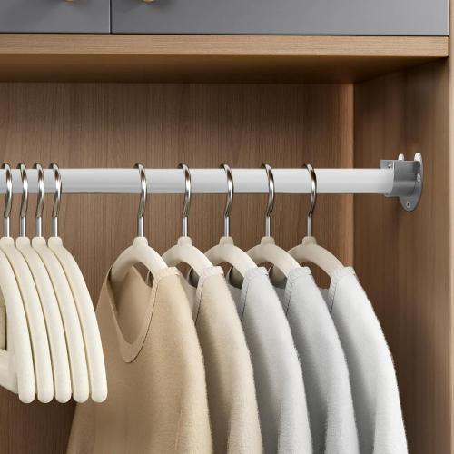 Nail-Free Tension Pole Adjustable Door Curtain Rod and Shower Curtain Rod 55-90Cm White 2Pcs for Bathroom and Window Use