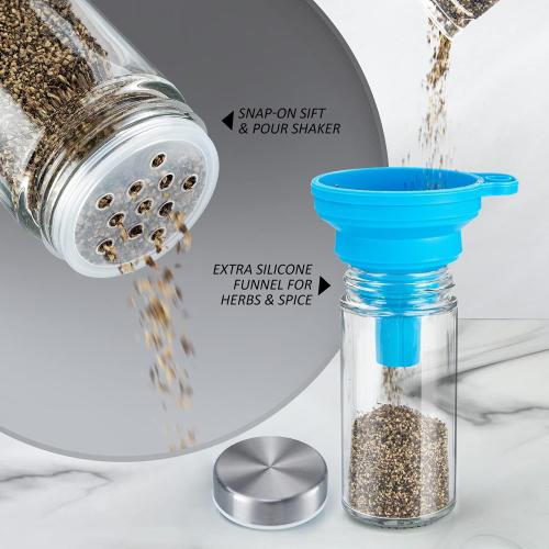 20pcs Rotating Spice Rack Organizer with Jars(20Pcs), Seasoning Organizer for Cabinet, Kitchen Spice Racks for Countertop, Revolving Stainless Steel Spice Organizer