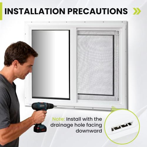 COLORPAPA Vinyl Basement Window, 32 x 14 Slider Window with Double Pane Insulated Tempered Glass and Fiberglass Mesh Screen for Basement Bathroom Home RV Garage (White)