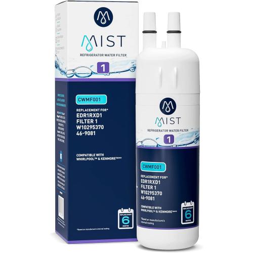 Mist EDR1RXD1 Replacement for Everydrop® Filter 1 – Whirlpool® WHR1RXD1 W10295370A, Kenmore® 46-9081 Refrigerator Water Filter – NSF 42 & 372 Certified