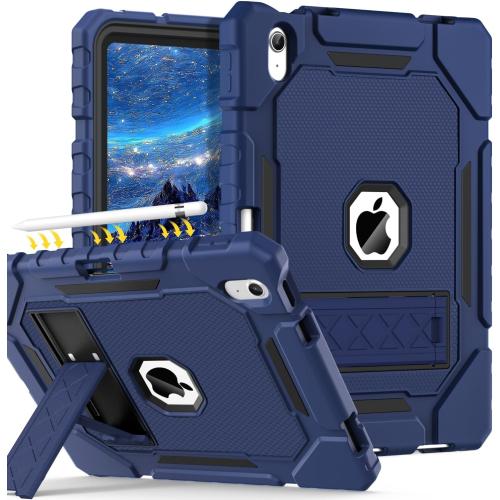 Grifobes for iPad A16 Case 11th Generation 11 inch 2025 / iPad 10th Generation Case 10.9 inch 2022, Heavy Duty Military Grade Shockproof Cover with Pencil Holder for i Pad 11/10 Gen (Navy Blue)