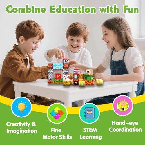 Magnetic Blocks Building Toys for Kids, 48 PCS Magnetic Blocks for Kids Ages 4-8, Magnet Cubes, STEM Sensory Toys for Boys & Girls, Christmas Birthday Gifts for Kid Ages 3