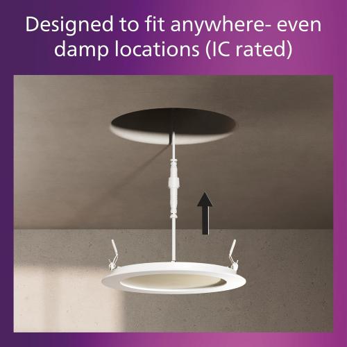 PHILIPS LED 60W Slim 6-inch Canless Downlight 12-Pack Selectable White Multi-CCT 1000 Lumen (12.5W = 60W) Dimmable No Housing Required