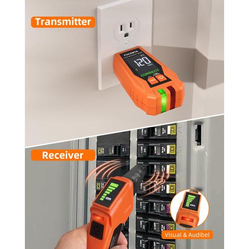Circuit Breaker Finder & GFCI Outlet Tester with Digital LCD Display, 90-135V Electrical Circuit Tracer Tool for Electricians/DIY – Lightweight (Includes Batteries & Carrying Case)