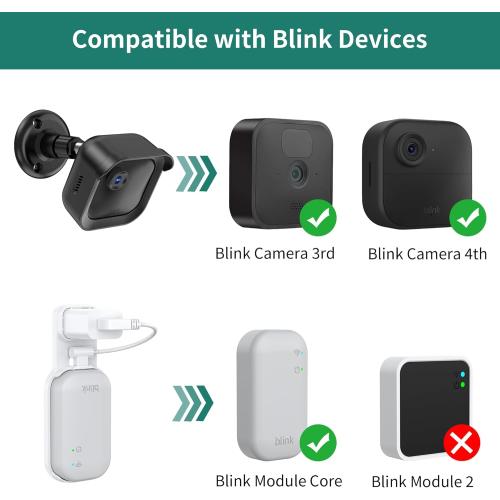 HomeMount All-New Blink Outdoor Camera Mount, 3Pack Weatherproof Protective Housing with 360° Adjustable Bracket and Sync Module Mount, Compatible with Blink Outdoor Cameras Wireless (4th & 3rd Gen)