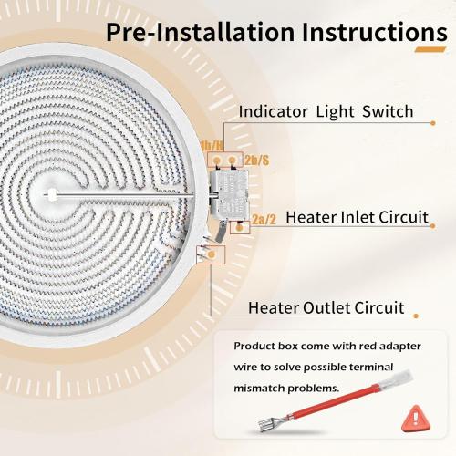 UPGRADED WB30T10130 12 Dual Haliant Surface Element Replacement for GE Stove, AP4344395 12/9 Dual Radiant Surface Element, PS2321564 12 inch Burner Replace AH2321564 1474216