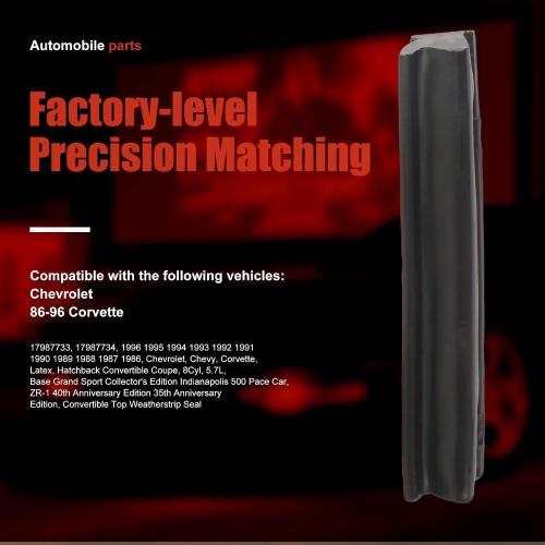 Upper Convertible Top Weatherstrip Seal KG4190 - Direct Fit for 1968-1982 Chevy Camaro & Firebird, Pontiac Trans Am - Water Leak Repair, Wind Noise Reduction, Premium EPDM Rubber