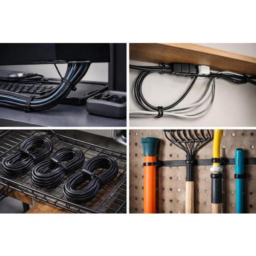 Nylon Cable Ties, Black, 4.8x200mm, 80 Pack, Self-Locking Zip Ties for Cable Management