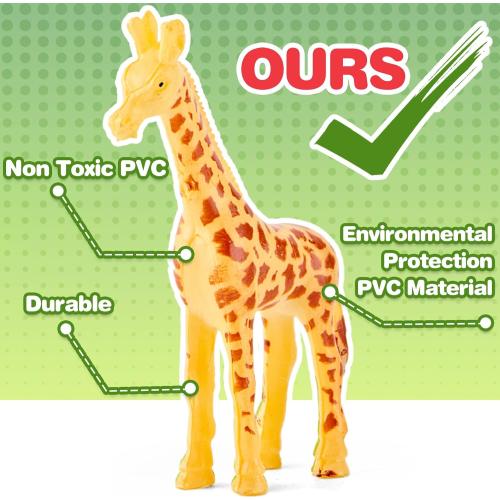 Yeonha Toys 60 Piece Mini Zoo Animal Toy with Gift Box, Realistic Small Plastic Animal Figure Sensory Bins, Jungle Party Favors, Cupcake Topper, School Education, Birthday Gifts for Kids Toddlers