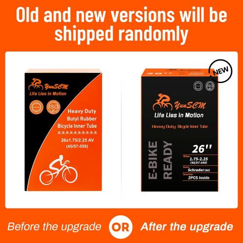 2-PCS 26 Heavy Duty Bike Tubes 26x1.75/1.95/2.125/2.25 AV Schrader Valve (45/57-559) 26 Bicycle Tube Compatible with 26 x 1.75 26x1.95 26x2.0 26x2.10 26x2.125 26x2.20 26x2.25 Tire Tubes