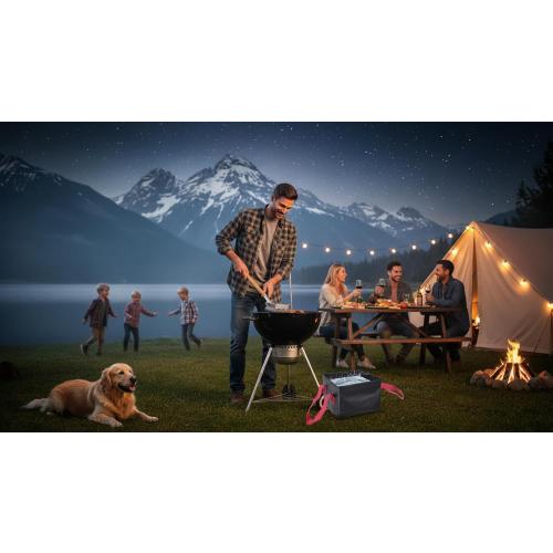 HOUSE AGAIN Grill Brush Bristle Free, 304 Stainless Steel Food-Grade Brush Head with Scraper, Safe BBQ Outdoor Grill Cleaning Brush Strong Barbecue Brush Cleaner Non Wire for Grill Grate/Wooden Handle