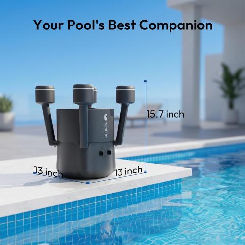 (2026 Upgrade) BUBLUE BuVortex V5 Pool Skimmer Robot,Pool Surface Skimmer Robot with App Control,5L Filter,Dual Cleaning Modes,AI Navigation,Ideal for In-Ground & Above-Ground Pools,Dark Gray‼️has couple of scratches on the product ‼️USED‼️