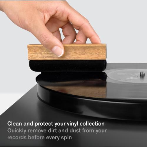Vinyl Record Cleaning Kit - 5-in-1 Vinyl Cleaning Kit Includes Velvet Record Brush, Stylus Cleaner, Cleaner Solution, Nylon Brush & Storage Bag