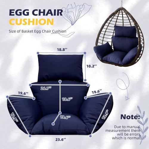 COLOR GREEN ❗❗Egg Chair Cushion Replacement Detachable Basket Egg Chair Cushion Washable Waterproof Thicken Hanging Basket Pad | Detachable Basket Egg Chair Cushion Washable Waterproof Thicken Hanging Basket Pad for Garden Bakyard