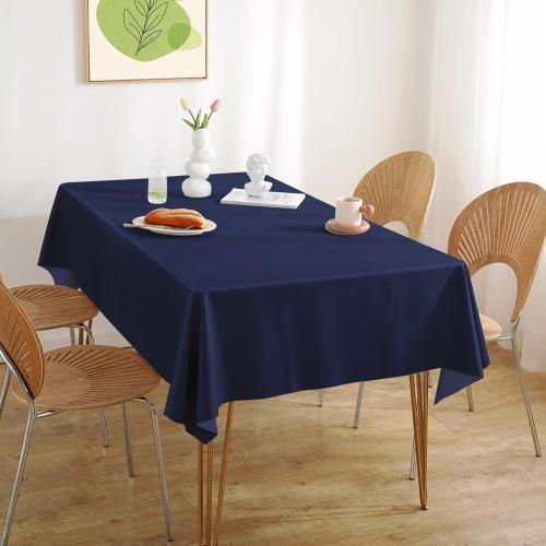10 Pack Navy Blue Disposable Tablecloth, 54×108 Inches Waterproof Plastic Rectangle Table Cover, Leakproof & Sturdy Table Cloth for Thanksgiving, Veterans Day, Holiday Party Decoration