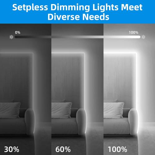 LED Neon Rope Light, 32.8Ft Cool White Dimmable Led Strip Lights, DIY Flexible Silicone Waterproof Neon Strip Lights for Bedroom, Living Room, Kitchen, Indoor, Outdoor (Power Adapter Included)