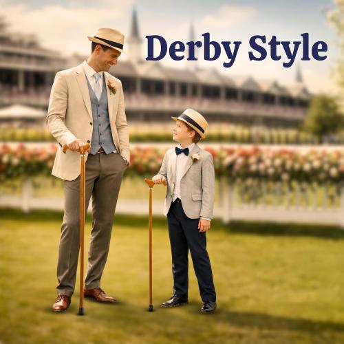 Dress Up America Classic Wooden Walking Cane – Lightweight Wooden Cane with Rubber Tip, 35.5” & 32” Everyday Walking Stick for Men & Women, Derby Handle Formal Accessory for Events & Daily Use