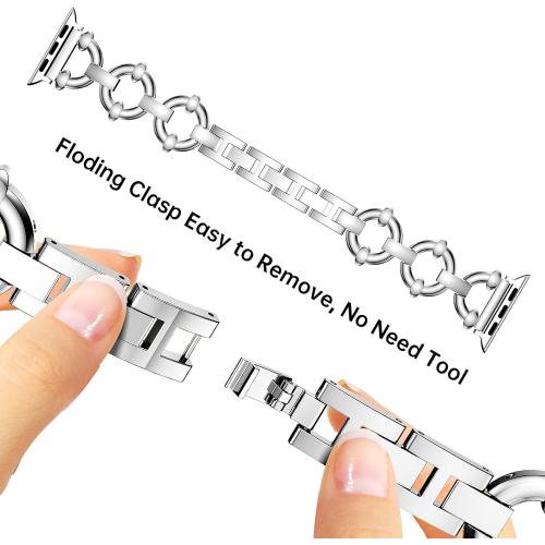 Mesime Compatible with  Watch Band 38mm 40mm 41mm 42mm 44mm 45mm 46mm, Women Bling Jewelry Bands with Tempered Glass Screen Protector Case, Shiny Strap for iWatch Series 11/10/9/8/7/6/5/4/3/2/1/SE