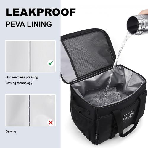 18L Small Insulated Cooler Bag Soft Sided Portable Collapsible ice Cooler for Beach, Camping, 24-Can, Leakproof