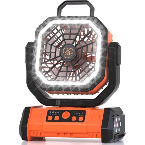 Honesorn 20000mAh Rechargeable Fan Portable 11-Inch, with LED Light Remote