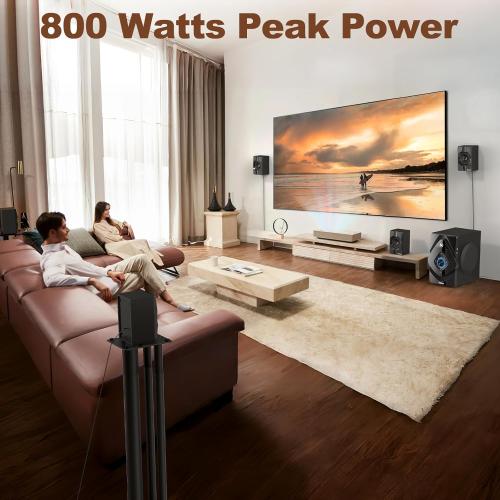 Bobtot Home Theater System Wireless Rear Satellite Speakers 800W 6.5 inch Subwoofer 5.1/2.1 Channel Surround Sound Systems with ARC Optical Bluetooth Input