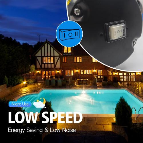 Pool Pump, 2.0 HP Variable Speed, 8000GPH 230V Above Ground, 1500W Swimming with Strainer Basket and Drain Plug 60HZ Silent Operation, UL for Security