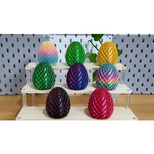 3D Printed Fidget Toy, Twisty Dragon Eggs, Spiral Slippery Egg Fidget Toy, Stress Relief Sensory Desk Toy for Adults and ADHD, Rotating Focus Anxiety Relief Pocket Toy (Gold)