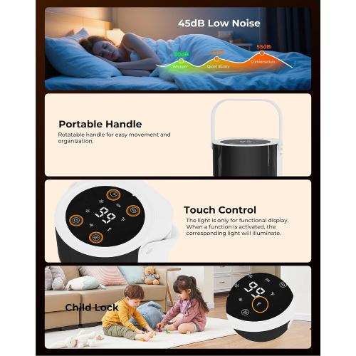 Portable Electric Space Heater - 1500W PTC Ceramic Fast Safety Heat Heater with Remote, Timer, 70 Swing, LED Display and Child Lock for Office Bedroom Home Indoor Use