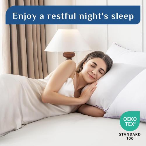 JOLLYVOGUE Pillows Queen Size Set of 2, Soft Supportive Bed Pillows with Super Soft Down Alternative Fill, Luxury Fluffy Hotel Quality for Side, Back, and Stomach Sleepers