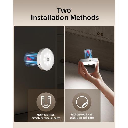 EZVALO 6-Pack Under Cabinet Lighting, Rechargeable Motion Sensor Puck Light with Remote, 3 Color Temps &12 RGB Colors, Magnetic Stick on Light, Dimmable Under Counter Light for Kitchen, Home Decor