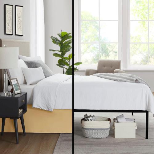 Nestl Gold Bed Skirt Cal King Size - Cal King Bed Skirt 14 Inch Drop - Brushed Microfiber Bed Skirts - Hotel Quality Pleated Bed Skirt - Shrinkage & Fade Resistant